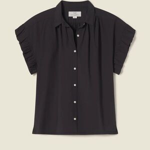 Trovata Birds of Paradise Black Poplin top